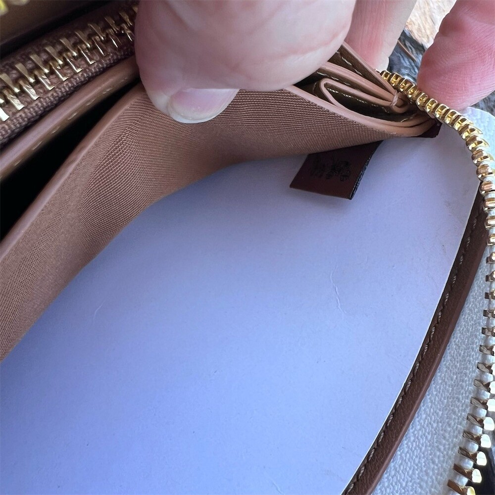 COACH Long Zip-Around Wallet Chalk White Signature Canvas Gold Hardware AUTHENTC - Picture 12 of 12